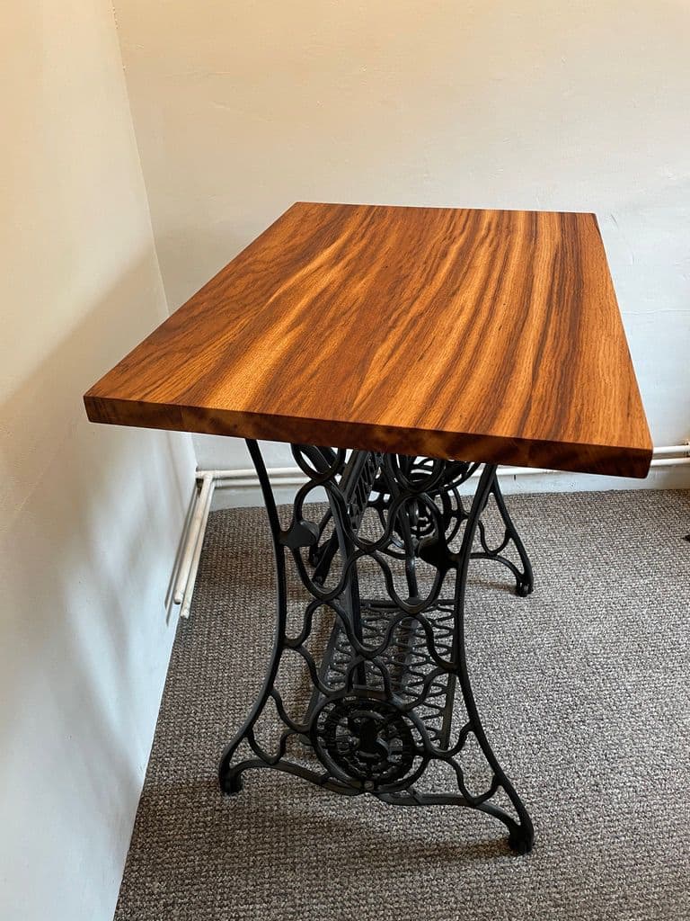 Solid Brown Oak Top on Singer Sewing Table